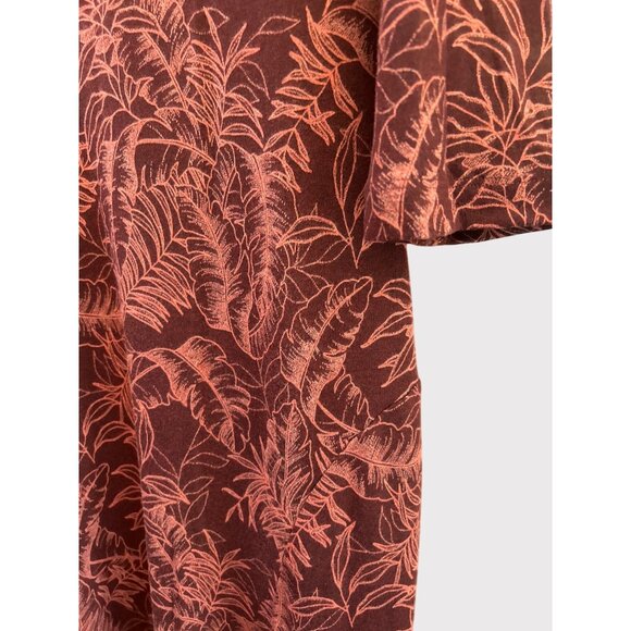 Vintage Dress Barn Red Orange Fall Floral Midi Baby Doll Dress Size 14 Fallcore - Picture 3 of 6